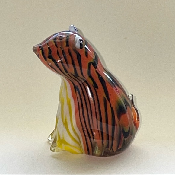 Hand Blown Glass Tiger Figurine - Picture 2 of 8